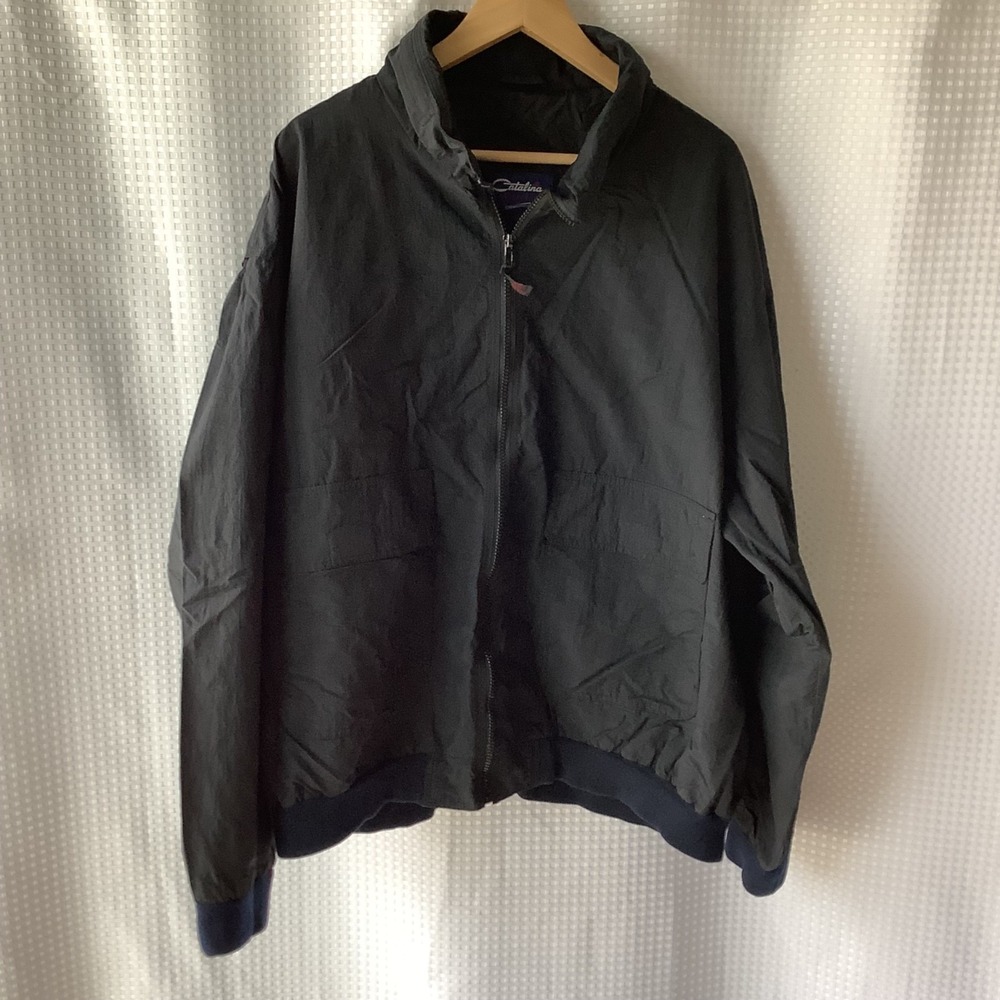 Vtg Catalina Jacket Hidden Hood Zip Nylon Bomber Mens 2XL Gorpcore Outerwear
